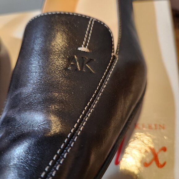 Anne Klein AK Fletcher Iflex Black Leather Slip On Pants Shoes sz 10 - Picture 9 of 10